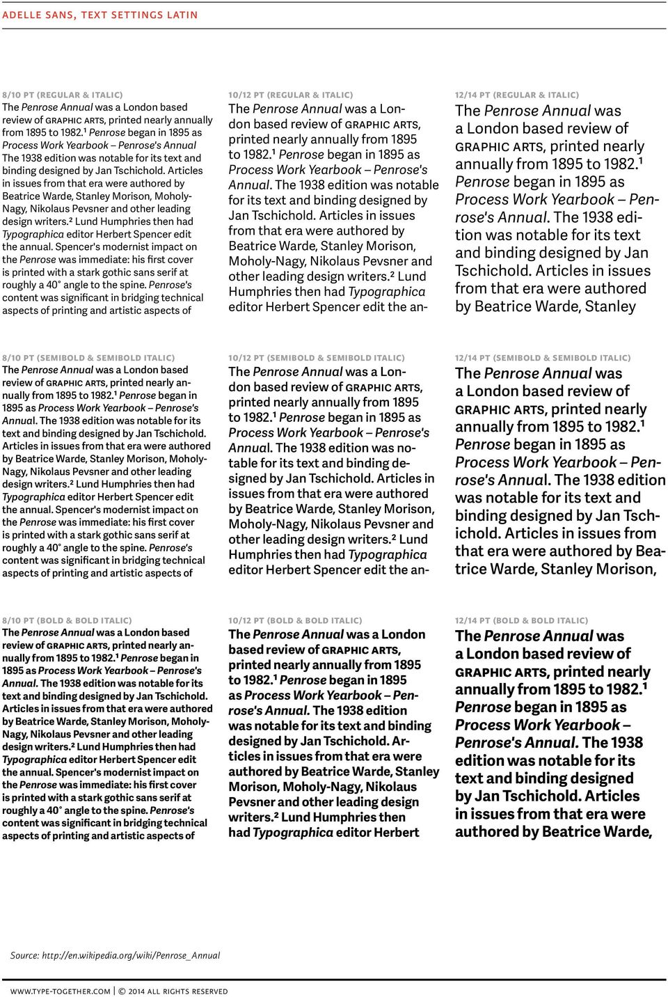 Articles in issues from that era were authored by Beatrice Warde, Stanley Morison, Moholy- Nagy, Nikolaus Pevsner and other leading design writers.