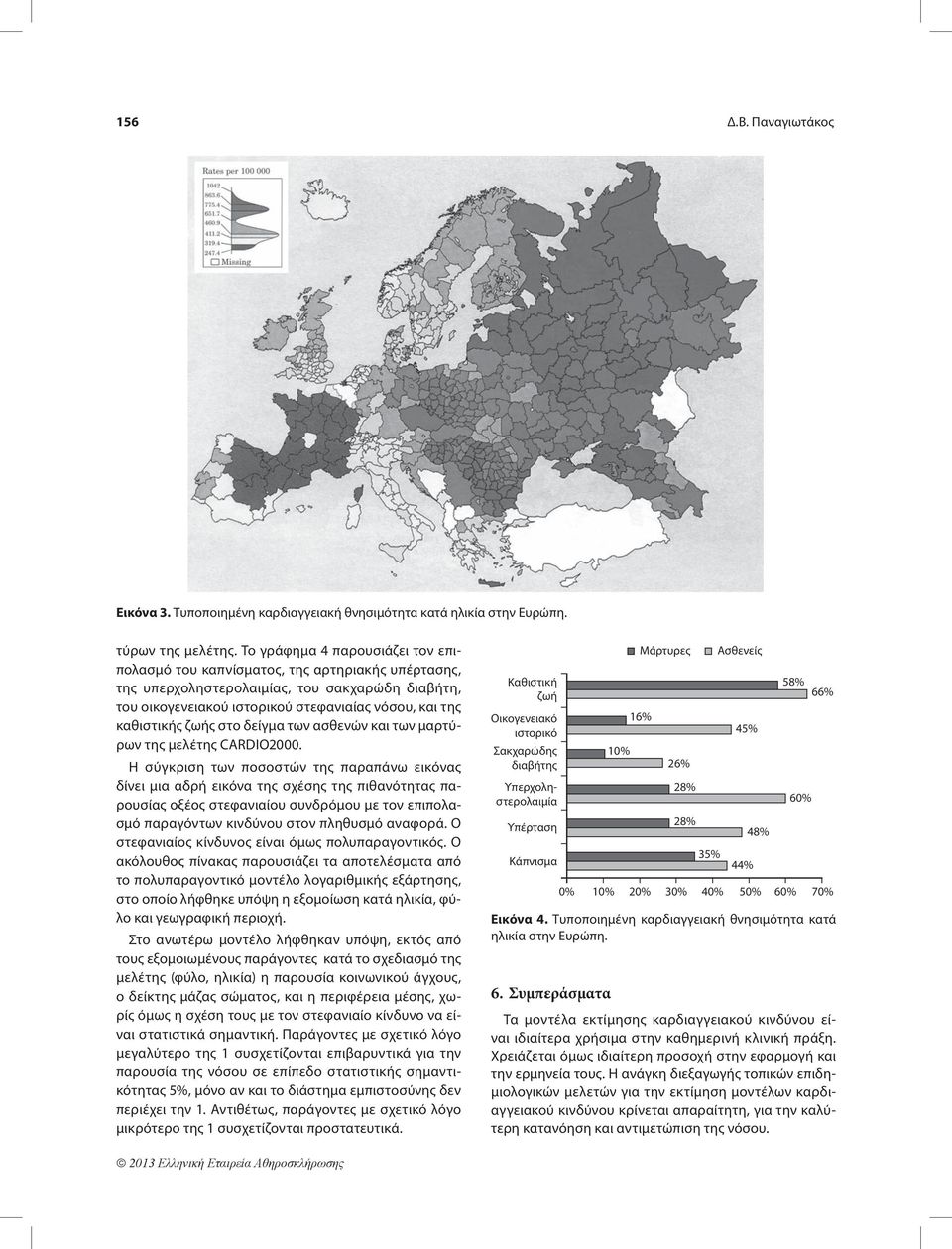 ζωής στο δείγμα των ασθενών και των μαρτύρων της μελέτης CARDIO2000.