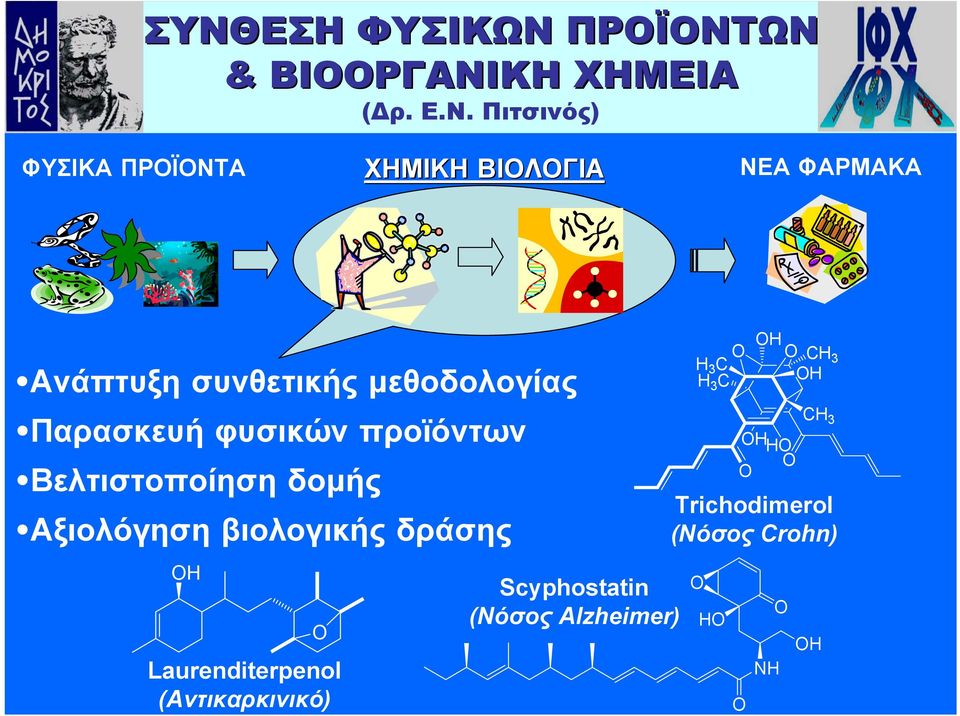 προϊόντων Βελτιστοποίηση δομής Αξιολόγηση βιολογικής δράσης Laurenditerpenol