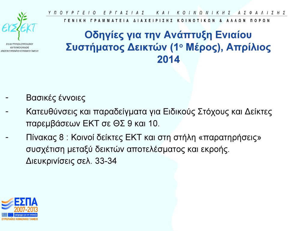 παρεμβάσεων ΕΚΤ σε ΘΣ 9 και 10.
