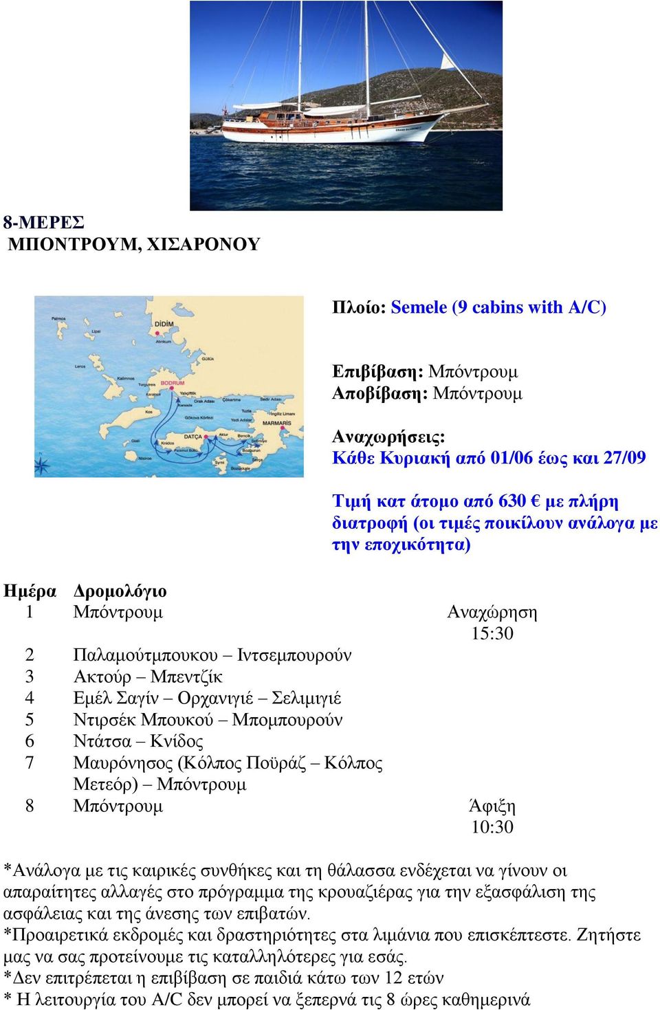 Ακτούρ Μπεντζίκ 4 Εμέλ Σαγίν Ορχανιγιέ Σελιμιγιέ 5 Ντιρσέκ Μπουκού Μπομπουρούν 6 Ντάτσα Κνίδος 7 Μαυρόνησος