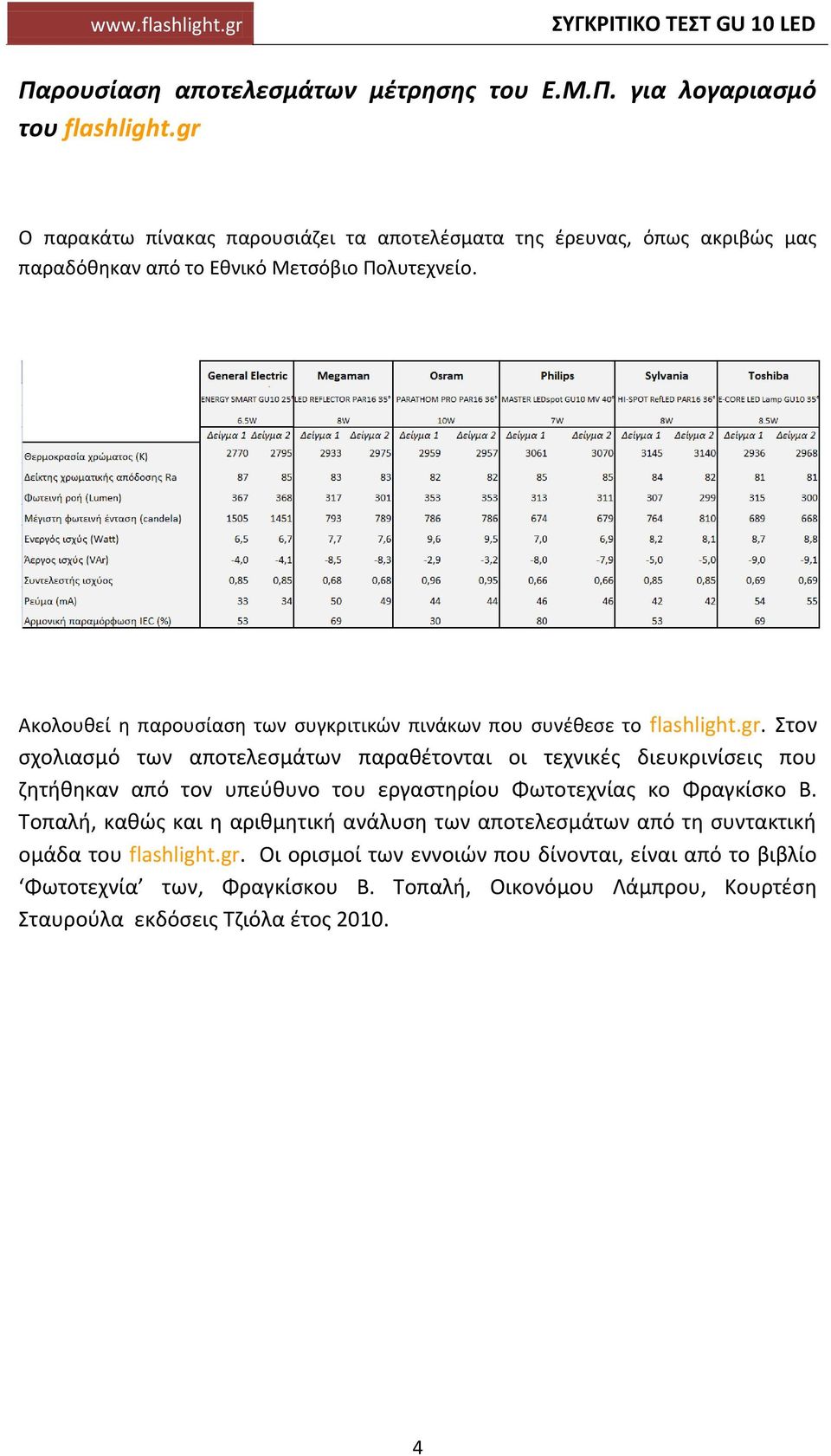 Ακολουθεί η παρουσίαση των συγκριτικών πινάκων που συνέθεσε το flashlight.gr.