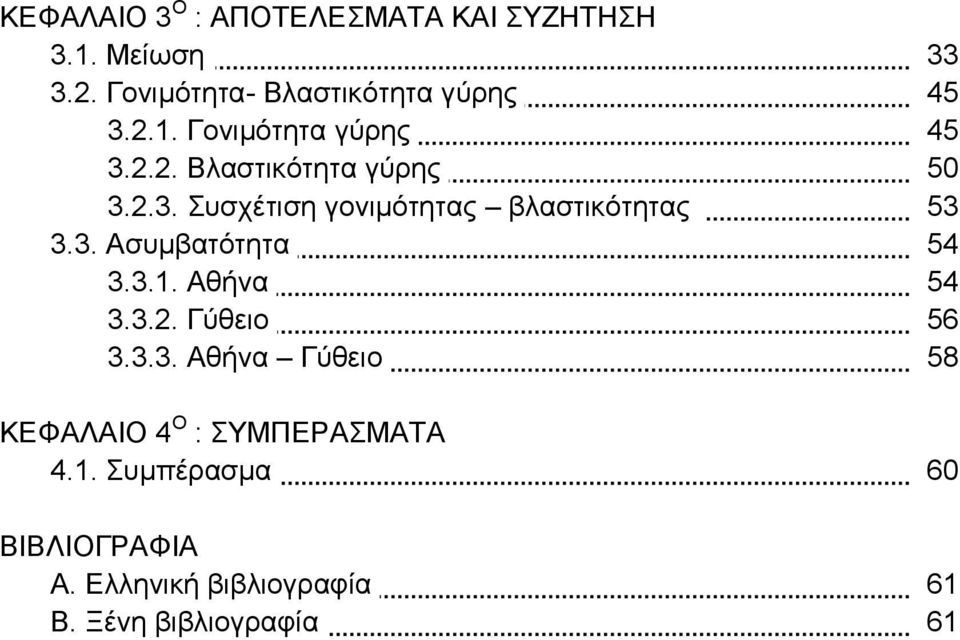 3. Ασυμβατότητα 54 3.3.1. Αθήνα 54 3.3.2. Γύθειο 56 3.3.3. Αθήνα Γύθειο 58 ΚΕΦΑΛΑΙΟ 4 Ο : ΣΥΜΠΕΡΑΣΜΑΤΑ 4.