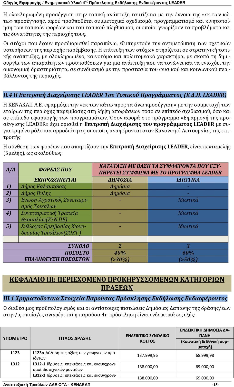 Οι στόχοι που έχουν προσδιορισθεί παραπάνω, εξυπηρετούν την αντιμετώπιση των σχετικών υστερήσεων της περιοχής παρέμβασης.