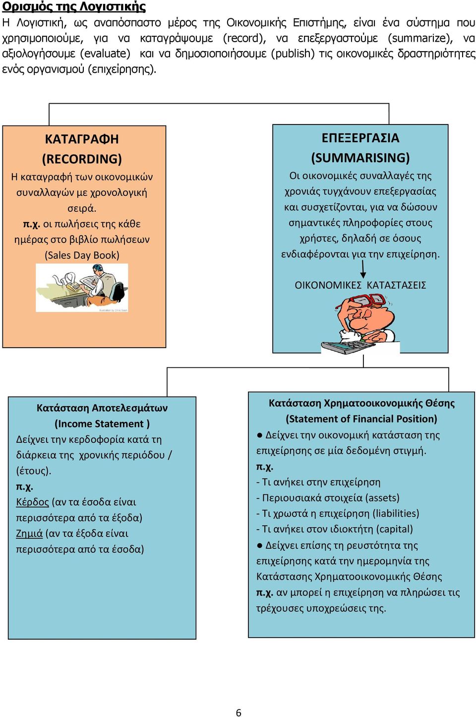 ίρησης). ΚΑΤΑΓΡΑΦΗ (RECORDING) Η καταγραφή των οικονομικών συναλλαγών με χρ