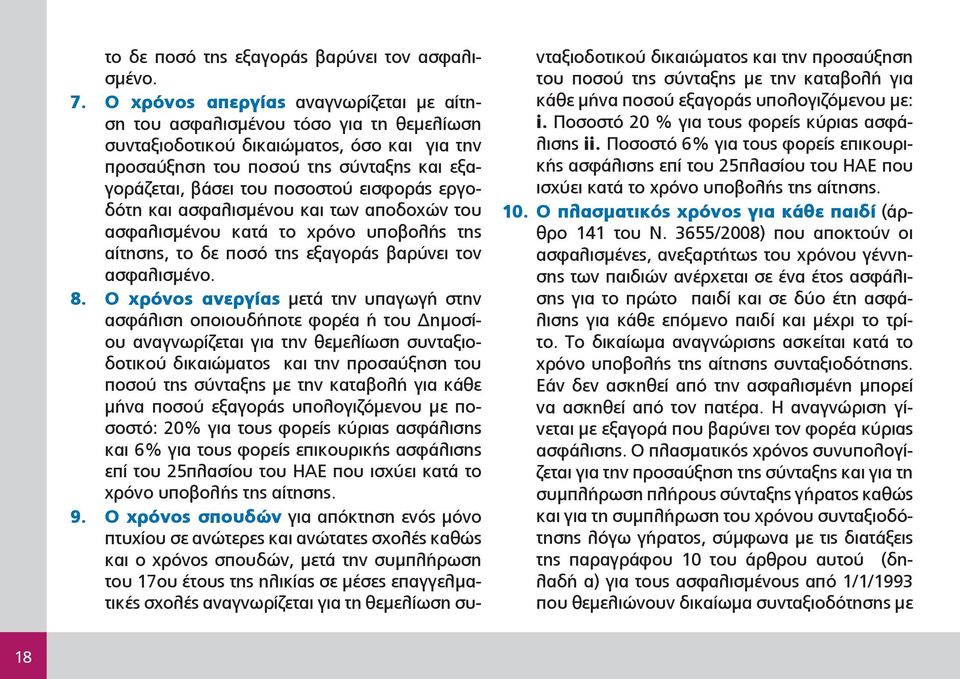 εισφοράς εργοδότη και ασφαλισμένου και των αποδοχών του ασφαλισμένου κατά το χρόνο υποβολής της αίτησης, το δε ποσό της εξαγοράς βαρύνει τον ασφαλισμένο. 8.