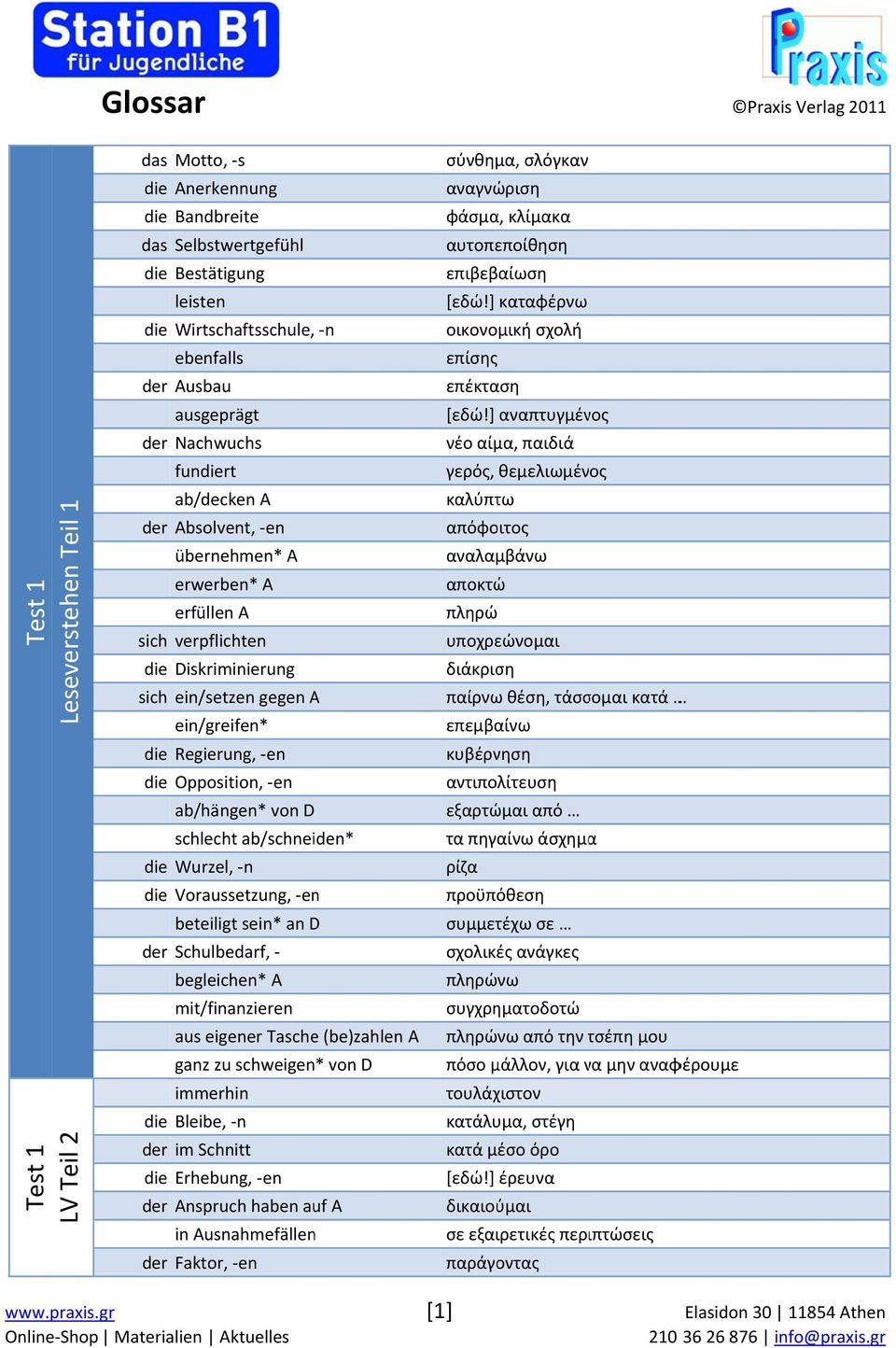 schlecht ab/schneiden* die Wurzel, n die Voraussetzung, enn beteiligt sein* an D der Schulbedarf, begleichen* A mit/finanzieren aus eigener Tasche (be)zahlen A ganz zu schweigen* von D immerhin die