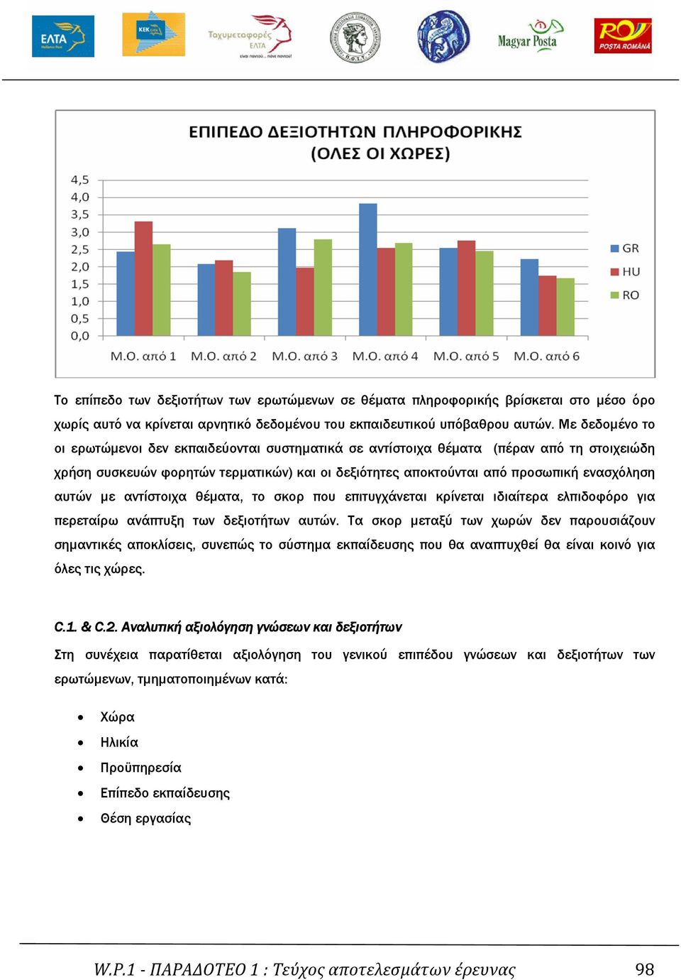 αυτών µε αντίστοιχα θέµατα, το σκορ που επιτυγχάνεται κρίνεται ιδιαίτερα ελπιδοφόρο για περεταίρω ανάπτυξη των δεξιοτήτων αυτών.