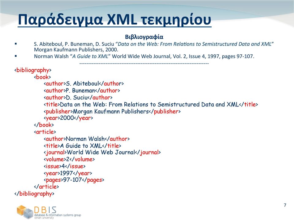 Suciu</author> <title>data on the Web: From Relations to Semistructured Data and XML</title> <publisher>morgan Kaufmann Publishers</publisher> <year>2000</year> </book> <article> <author>norman