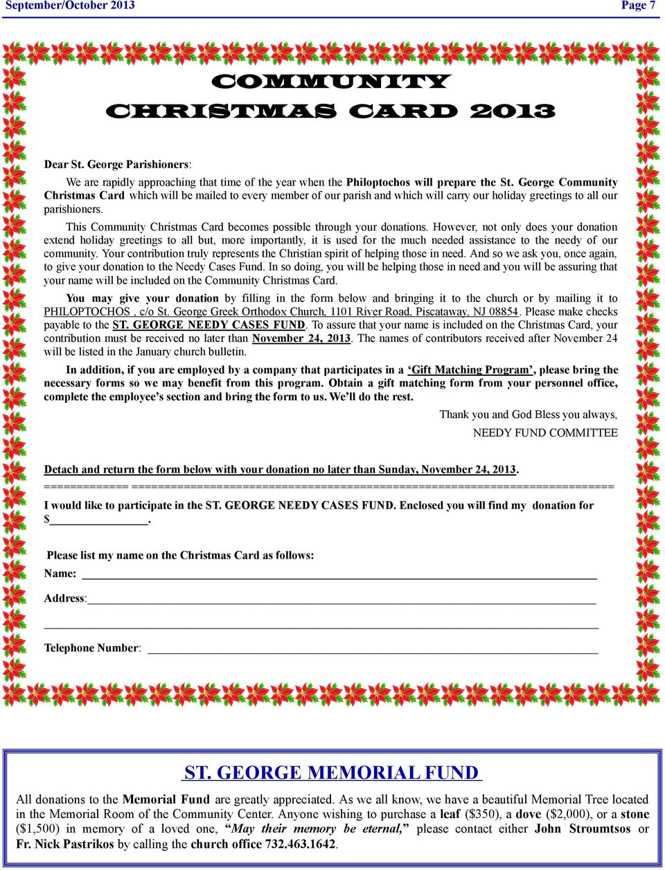 This Community Christmas Card becomes possible through your donations.