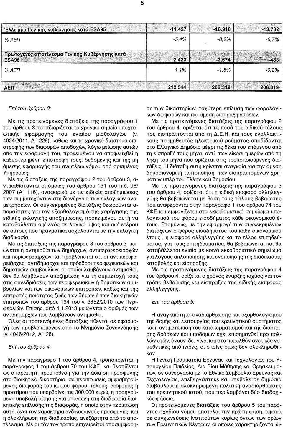 µη άµεσης εφαρµογής του ανωτέρω νόµου από ορισµένες Υπηρεσίες. Με τις διατάξεις της παραγράφου 2 του άρθρου 3, α- ντικαθίστανται οι όµοιες του άρθρου 131 του π.δ. 96/ 2007 (Α 116), αναφορικά µε τις ειδικές αποζηµιώσεις των συµµετεχόντων στη διενέργεια των εκλογικών ανα- µετρήσεων.