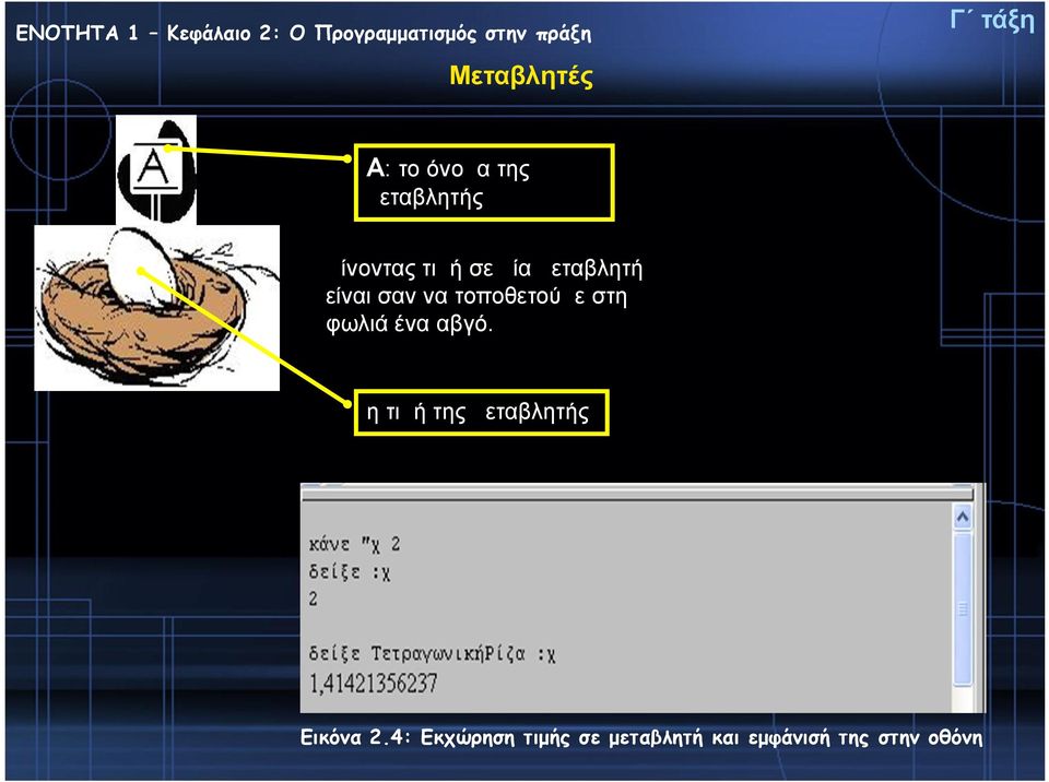 φωλιά ένα αβγό. η τιμή της μεταβλητής Εικόνα 2.