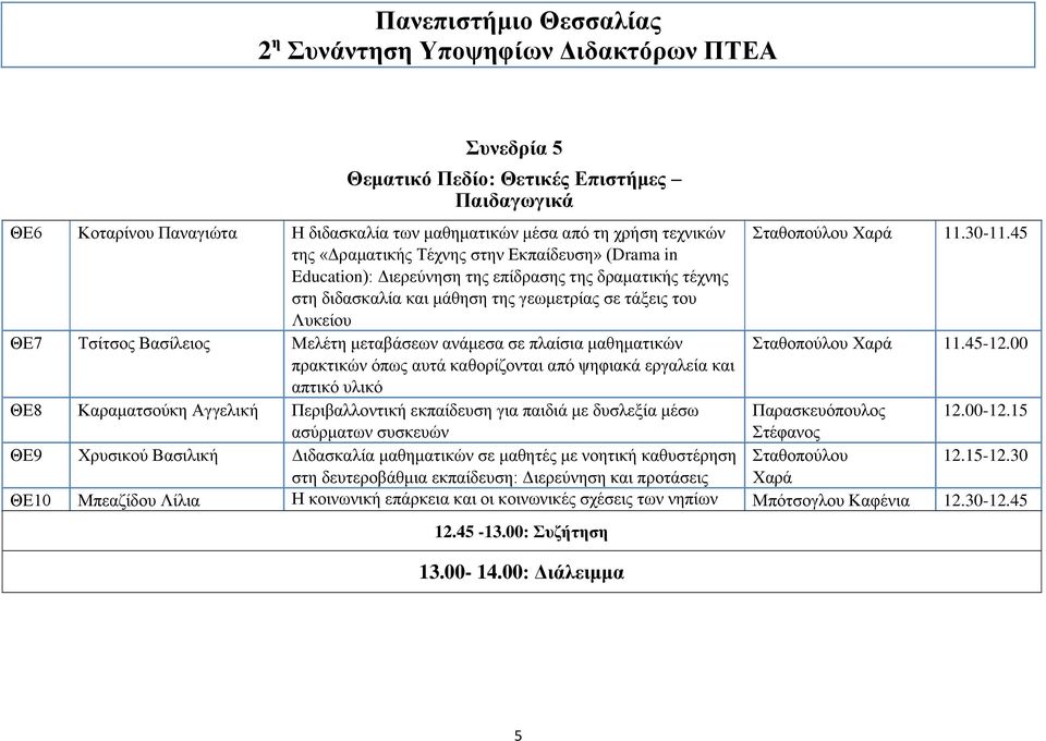 Μελέτη μεταβάσεων ανάμεσα σε πλαίσια μαθηματικών Σταθοπούλου Χαρά 11.45-12.