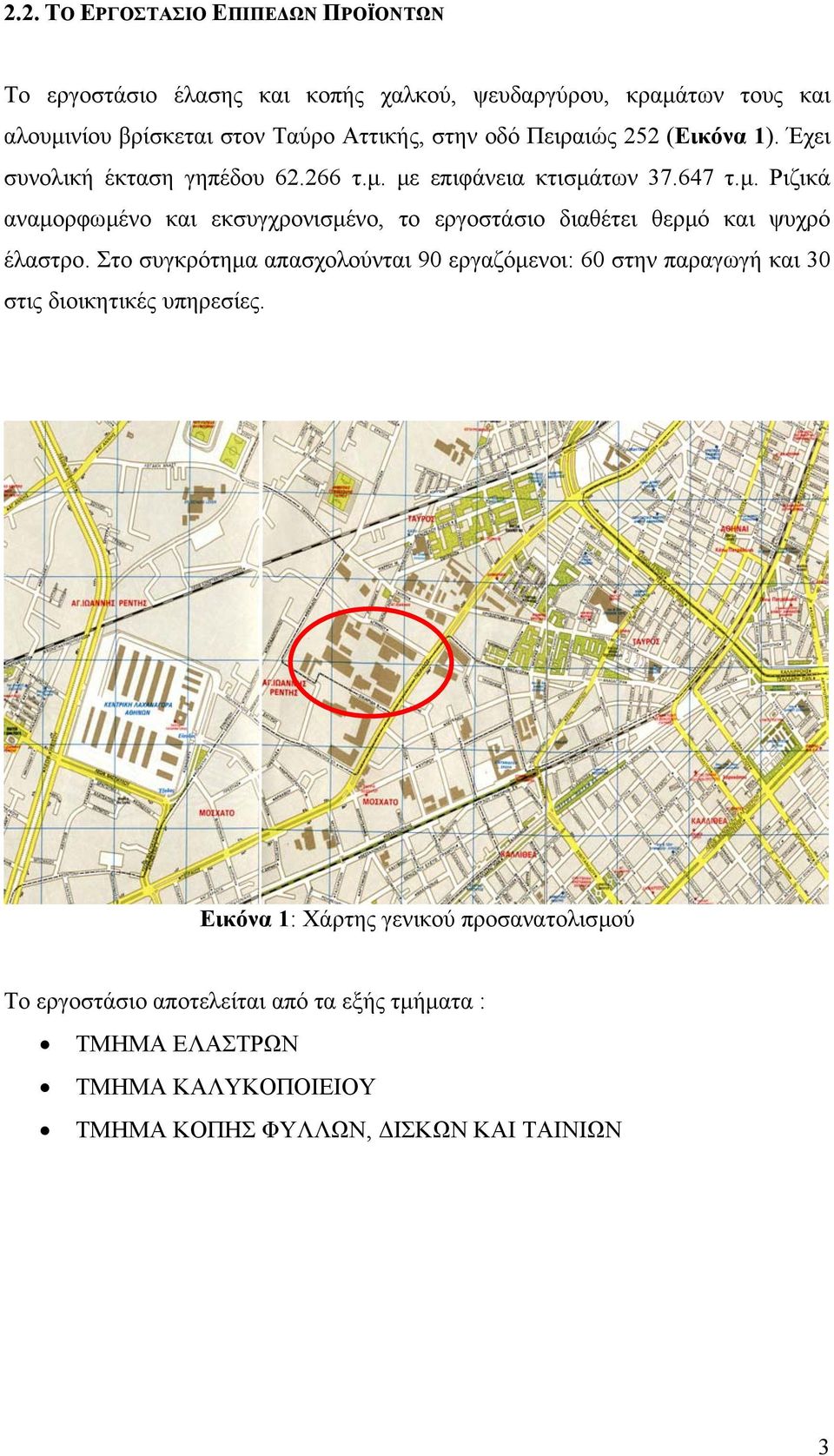 µε επιφάνεια κτισµάτων 37.647 τ.µ. Ριζικά αναµορφωµένο και εκσυγχρονισµένο, το εργοστάσιο διαθέτει θερµό και ψυχρό έλαστρο.