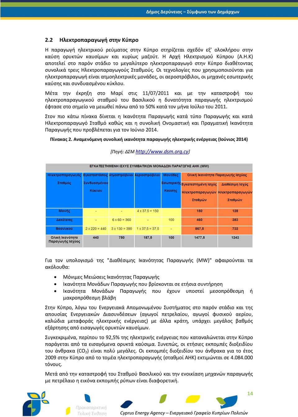 Μέτα την έκρηξη στο Μαρί στις 11/07/2011 και με την καταστροφή του ηλεκτροπαραγωγικού σταθμού του Βασιλικού η δυνατότητα παραγωγής ηλεκτρισμού έφτασε στο σημείο να μειωθεί πάνω από το 50% κατά τον