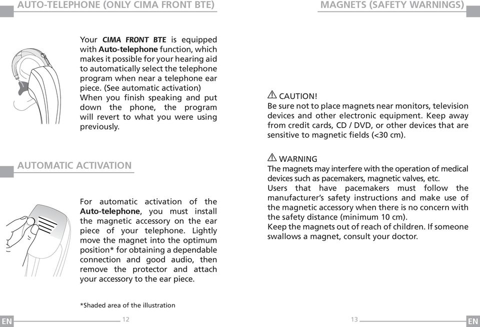 Be sure not to place magnets near monitors, television devices and other electronic equipment. Keep away from credit cards, CD / DVD, or other devices that are sensitive to magnetic fields (<30 cm).