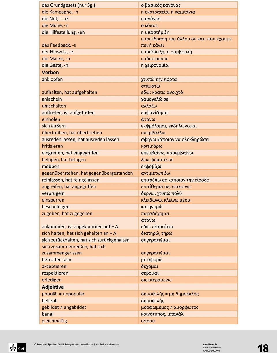 auftreten, ist aufgetreten einholen sich äußern übertreiben, hat übertrieben ausreden lassen, hat ausreden lassen kritisieren eingreifen, hat eingegriffen belügen, hat belogen mobben gegenüberstehen,