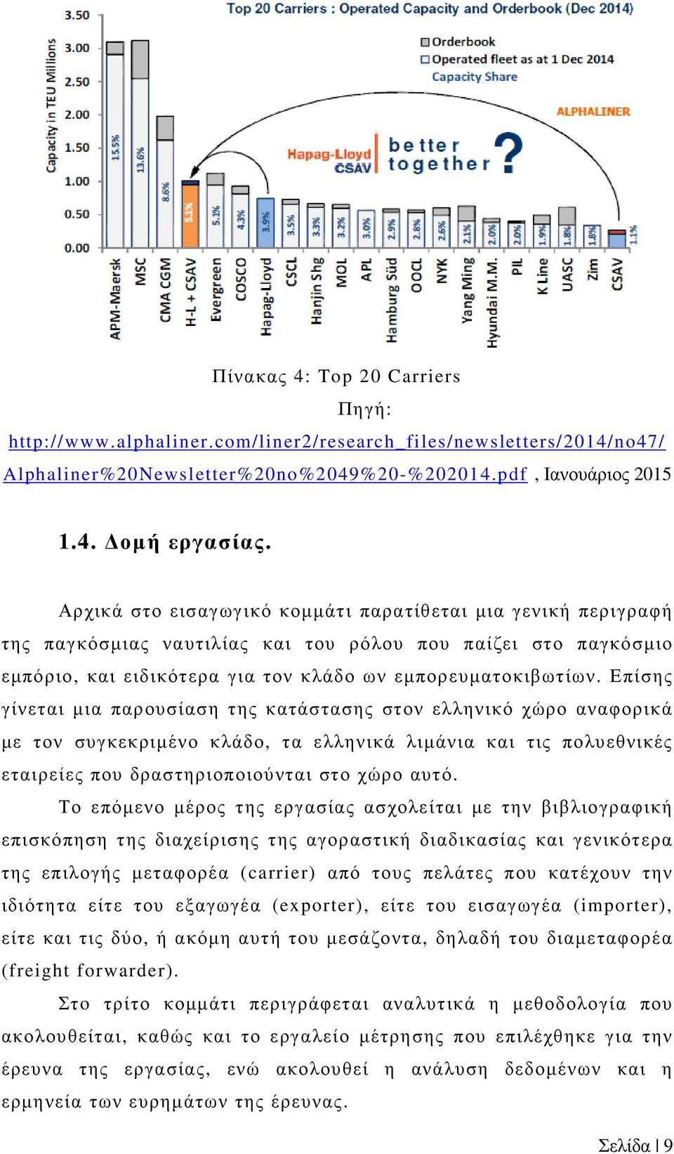 Επίσης γίνεται µια παρουσίαση της κατάστασης στον ελληνικό χώρο αναφορικά µε τον συγκεκριµένο κλάδο, τα ελληνικά λιµάνια και τις πολυεθνικές εταιρείες που δραστηριοποιούνται στο χώρο αυτό.