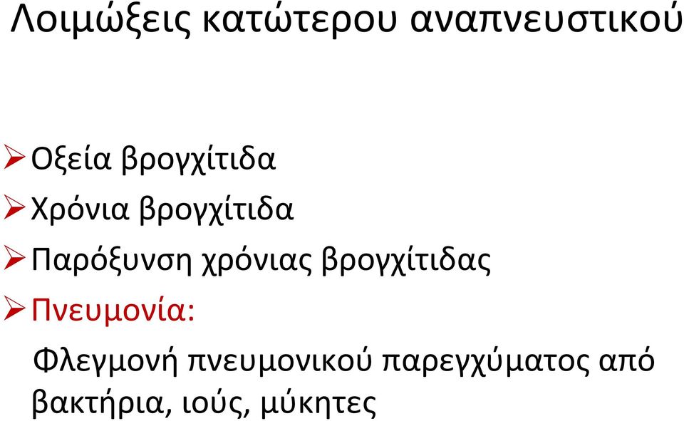 χρόνιας βρογχίτιδας Πνευμονία: Φλεγμονή