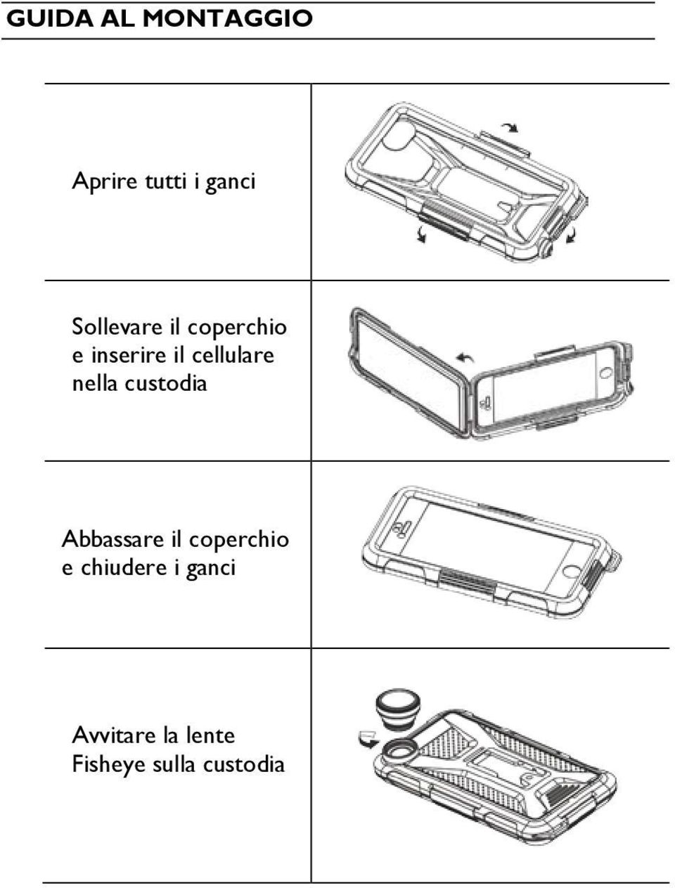 cellulare nella custodia Abbassare il