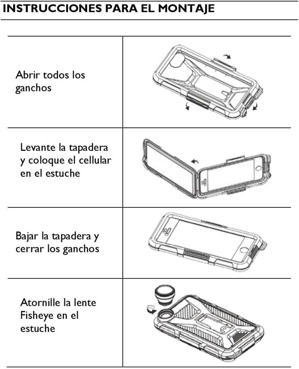 cellular en el estuche Bajar la tapadera y