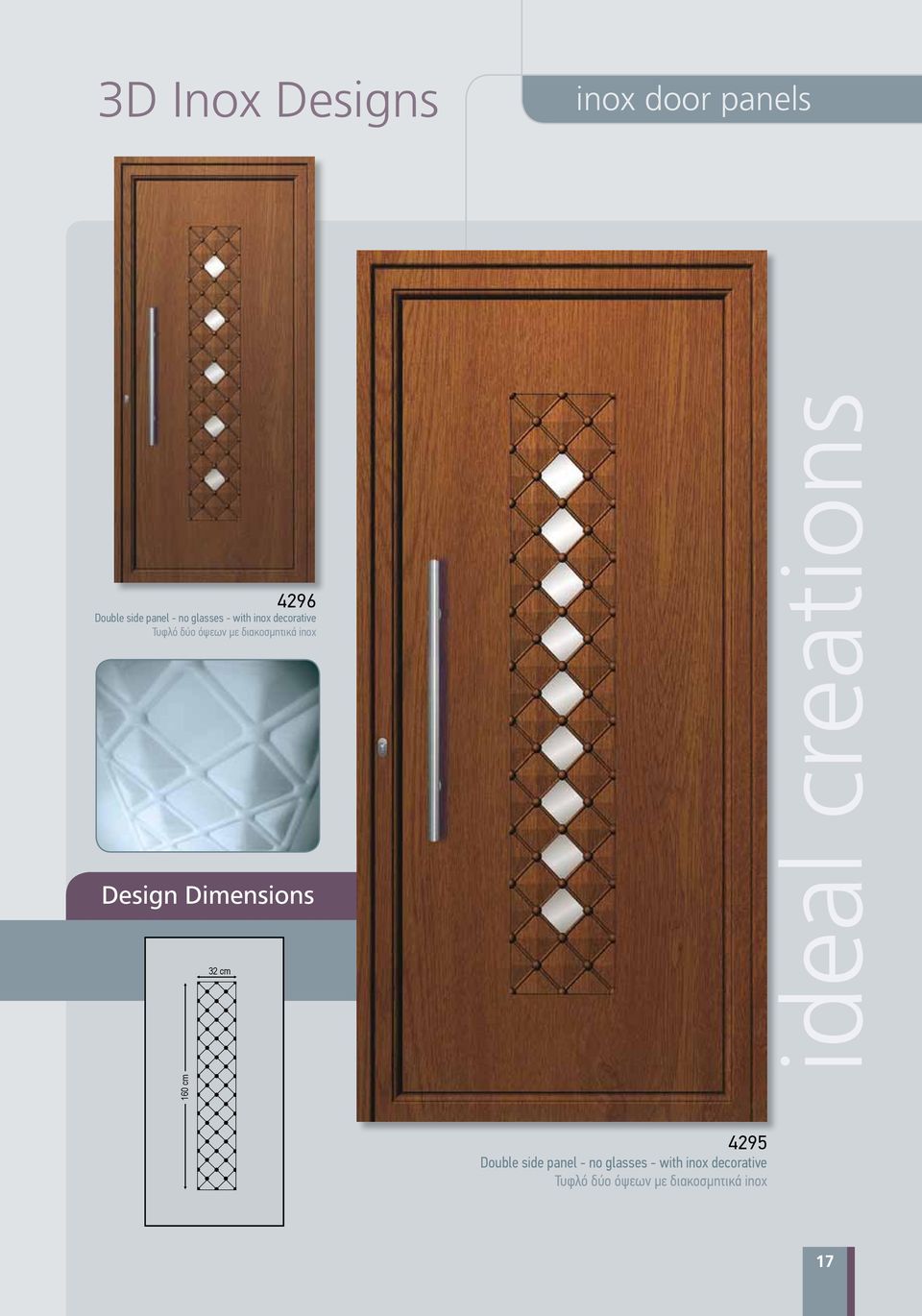 inox 32 cm 160 cm ideal creations 4295 Double side panel - no 