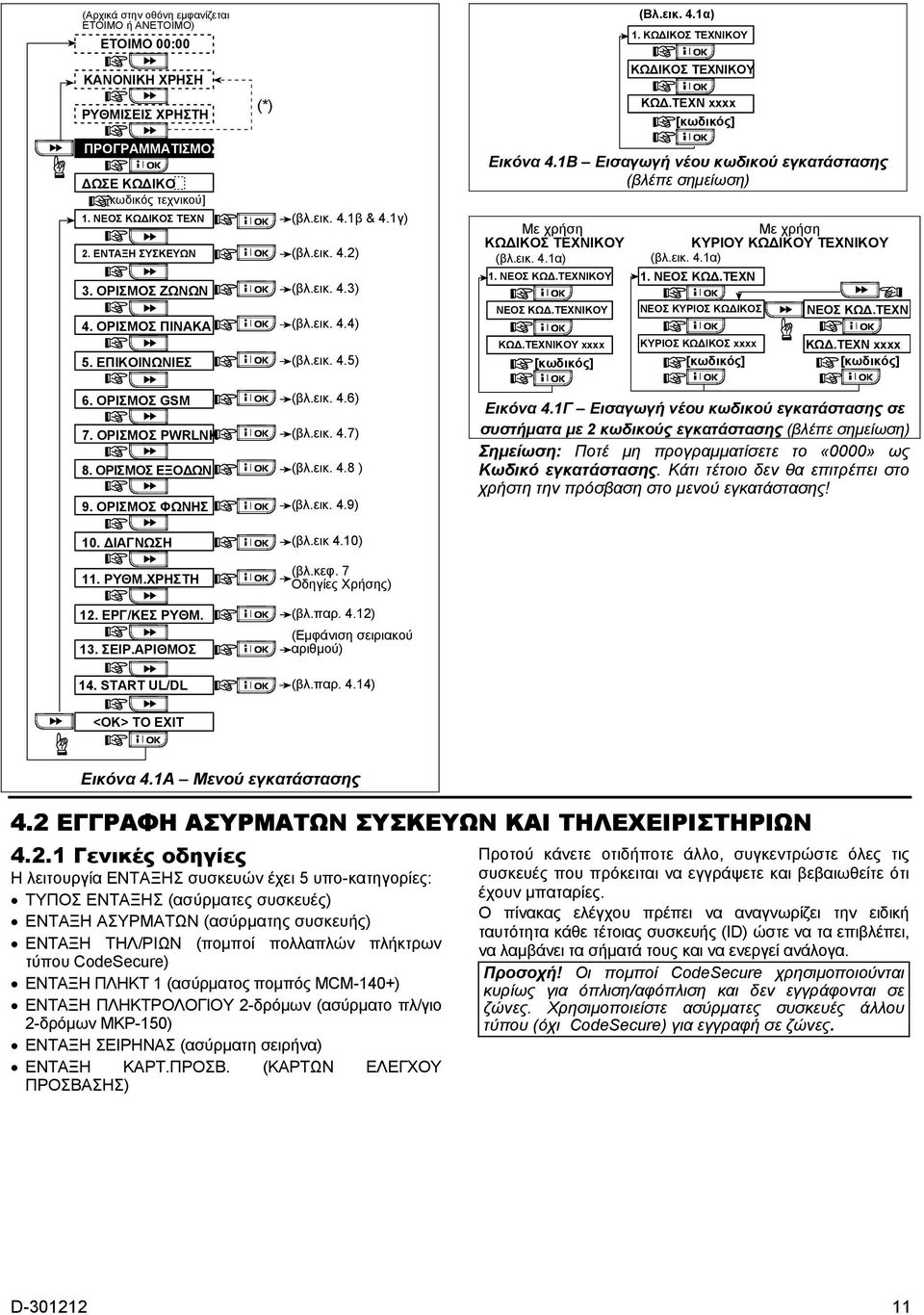 ΟΡΙΣΜΟΣ ΕΞΟ ΩΝ 9. ΟΡΙΣΜΟΣ ΦΩΝΗΣ 10. ΙΑΓΝΩΣΗ 11. ΡΥΘΜ.ΧΡΗΣΤΗ 12. ΕΡΓ/ΚΕΣ ΡΥΘΜ. 13. ΣΕΙΡ.ΑΡΙΘΜΟΣ 14. START UL/DL (βλ.εικ. 4.1β & 4.1γ) (βλ.εικ. 4.2) (βλ.εικ. 4.3) (βλ.εικ. 4.4) (βλ.εικ. 4.5) (βλ.εικ. 4.6) (βλ.