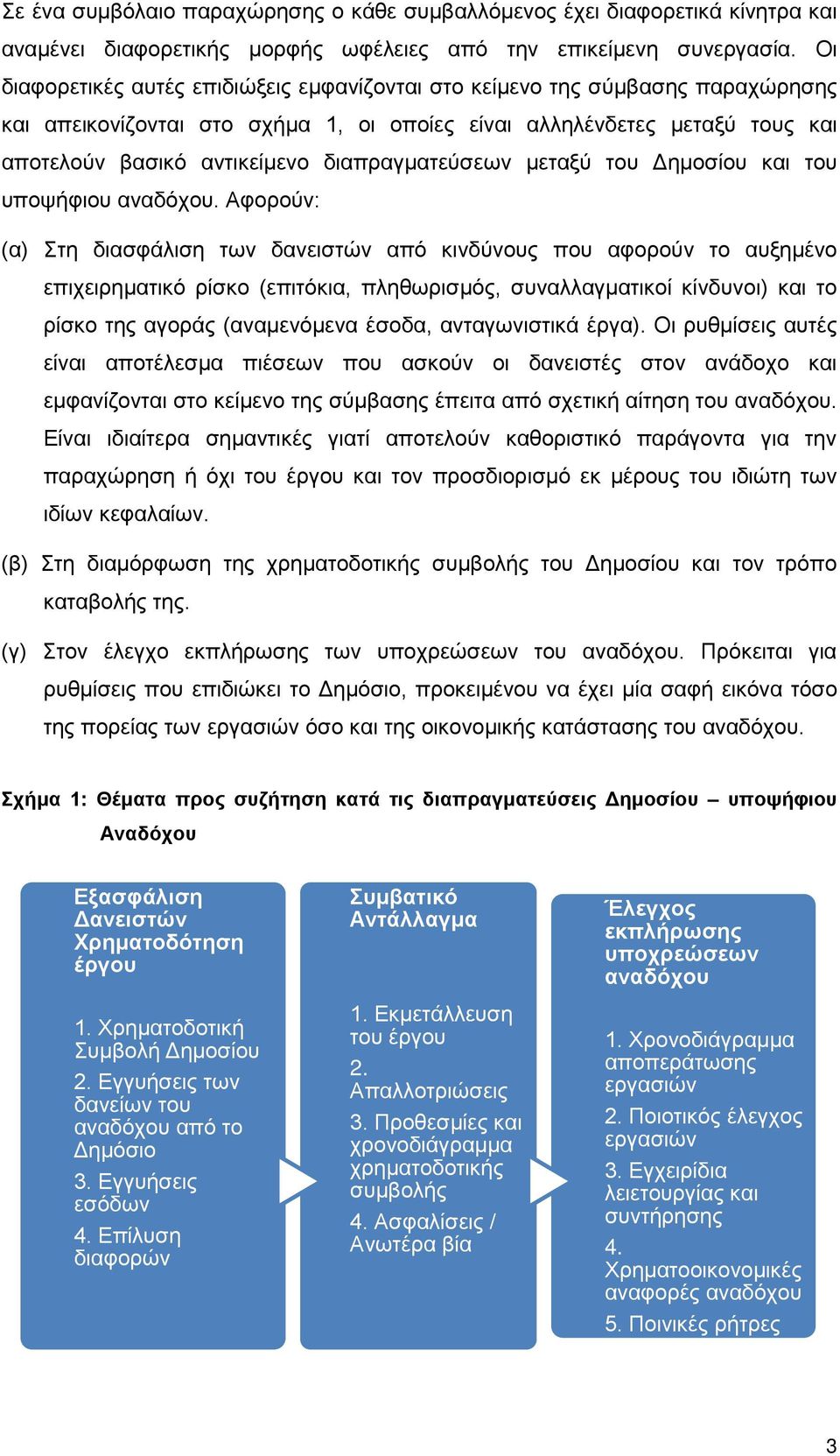 διαπραγματεύσεων μεταξύ του Δημοσίου και του υποψήφιου αναδόχου.