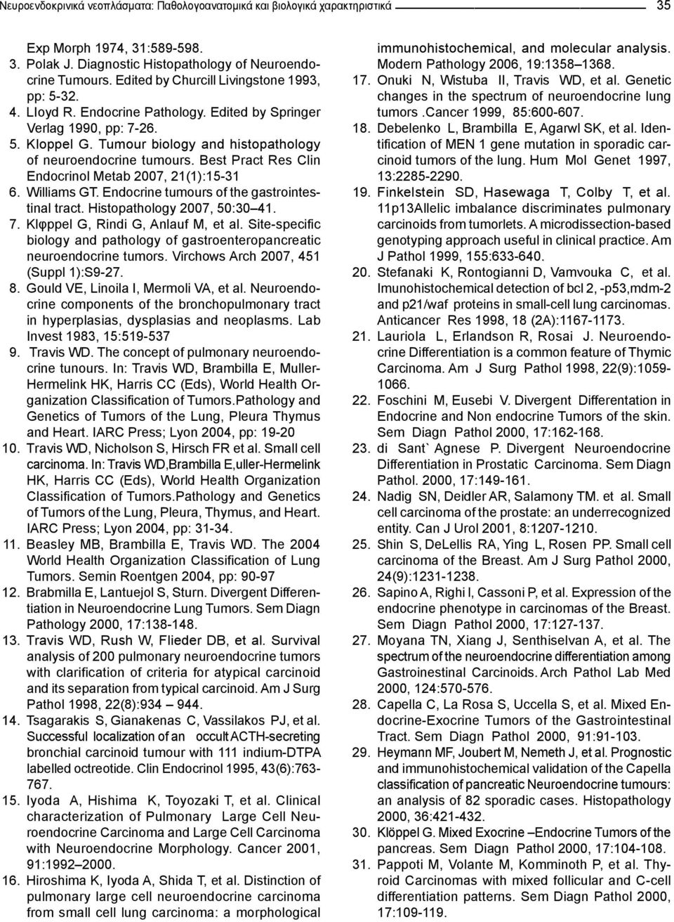 Best Pract Res Clin Endocrinol Metab 2007, 21(1):15-31 6. Williams GT. Endocrine tumours of the gastrointestinal tract. Histopathology 2007, 50:30 41. 7. Klφppel G, Rindi G, Anlauf M, et al.