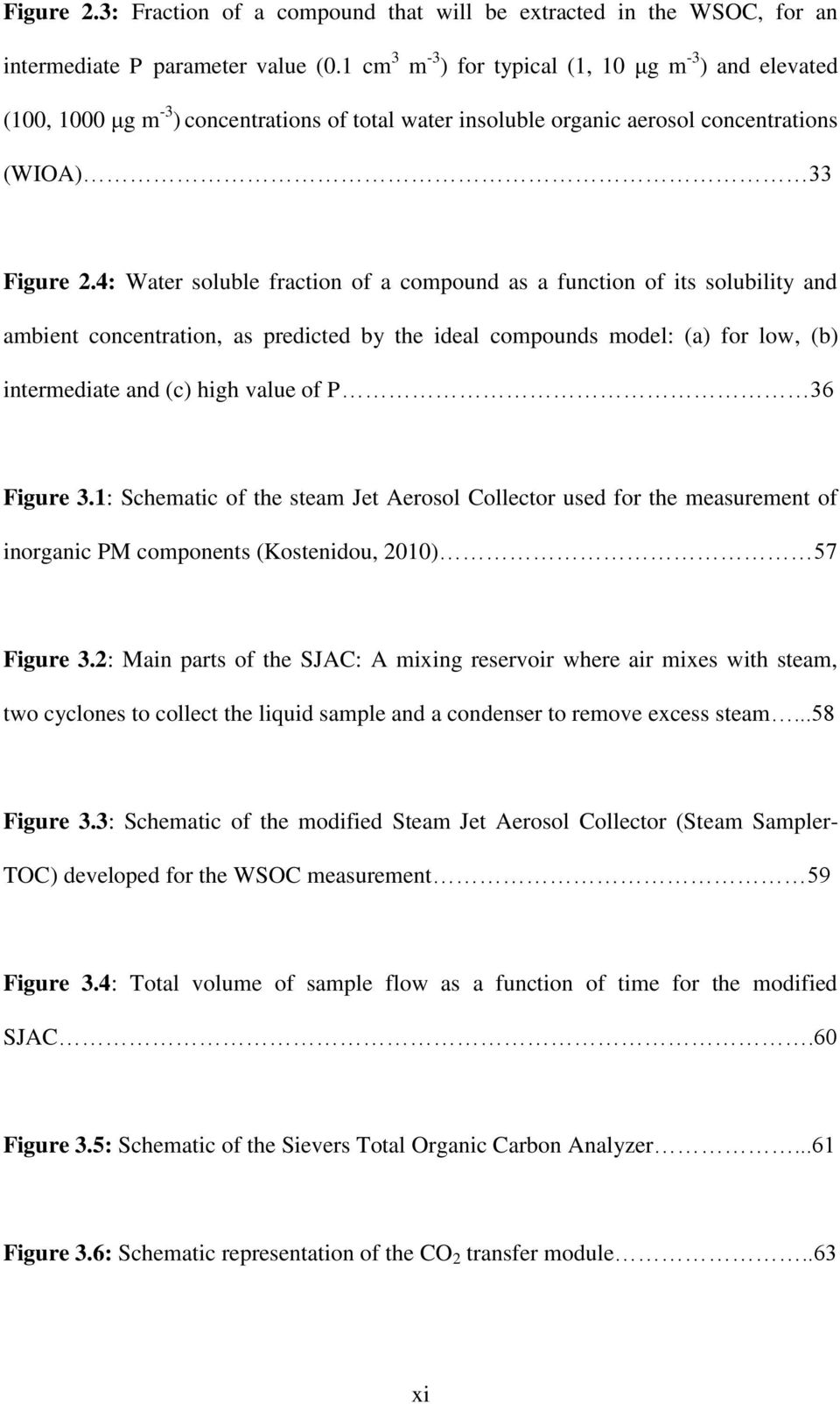 4: Water soluble fraction of a compound as a function of its solubility and ambient concentration, as predicted by the ideal compounds model: (a) for low, (b) intermediate and (c) high value of P 36