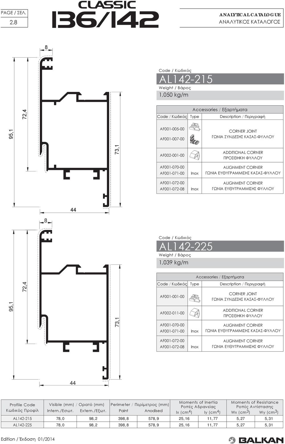 AF002-00-00 ADDITIONAL CORNER ΠΡΟΣΘΗΚΗ ΦΥΛΛΟΥ AF00-070-00 AF00-072-00 AF00-072-08 Inox Inox ALIGNMENT CORNER ΓΩΝΙΑ ΕΥΘΥΓΡΑΜΜΙΣΗΣ ΚΑΣΑΣ-ΦΥΛΛΟΥ ALIGNMENT CORNER ΓΩΝΙΑ ΕΥΘΥΓΡΑΜΜΙΣΗΣ ΦΥΛΛΟΥ 44 8