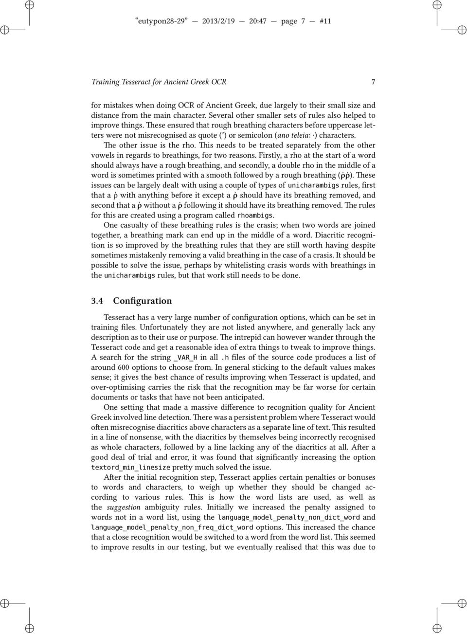 ese ensured that rough breathng characters before uppercase letters were not msrecognsed as quote ( ) or semcolon (ano telea: ) characters. e other ssue s the rho.