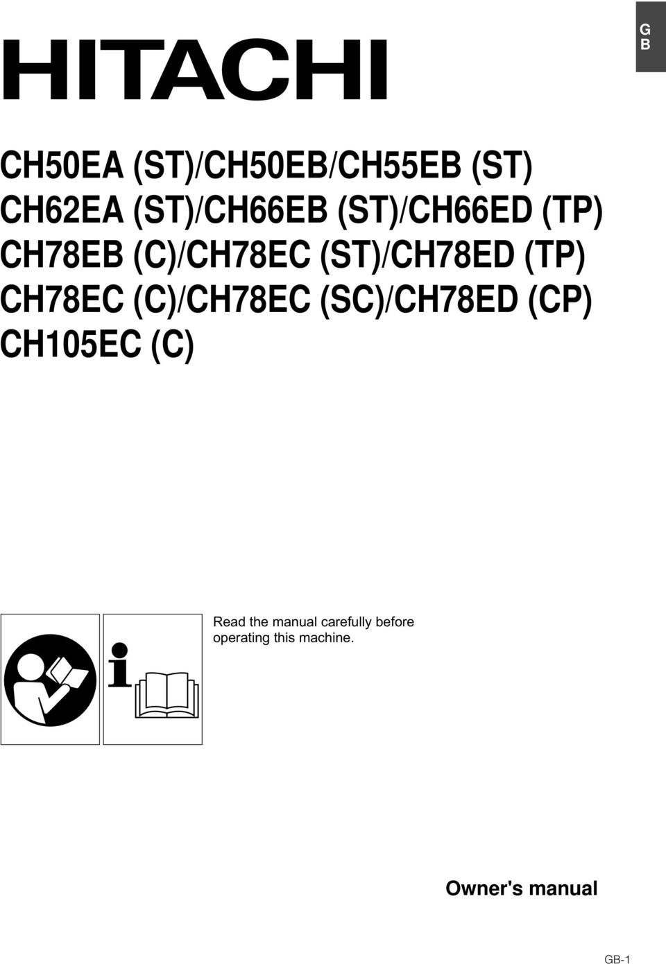 CH78EC (C)/CH78EC (SC)/CH78ED (CP) CH105EC (C) Read the