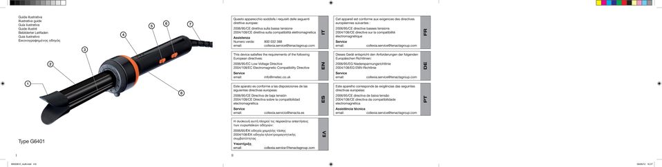 com This device satisfies the requirements of the following European directives: IT Cet appareil est conforme aux exigences des directives européennes suivantes : 2006/95/CE directive basses tensions