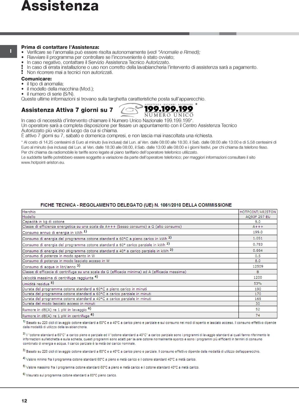 ! Non ricorrere mai a tecnici non autorizzati. Comunicare: il tipo di anomalia; il modello della macchina (Mod.); il numero di serie (S/N).