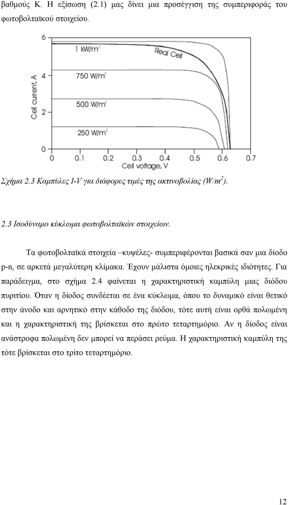 4 φαίνεται η χαρακτηριστική καμπύλη μιας διόδου πυριτίου.