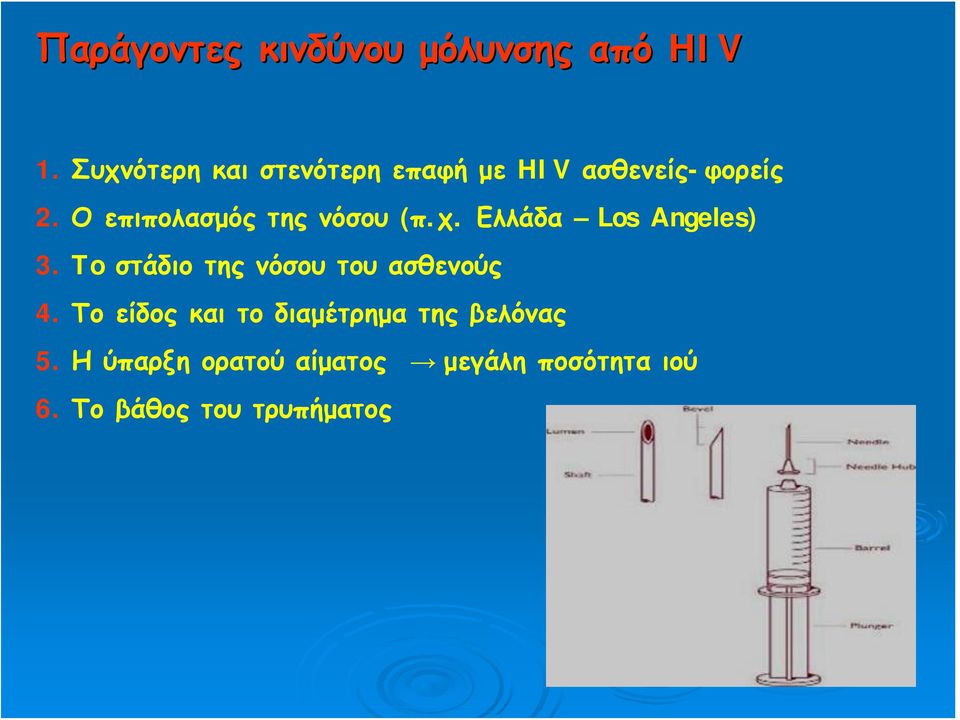 Ο επιπολασμός της νόσου (π.χ. Ελλάδα Los Angeles) 3.