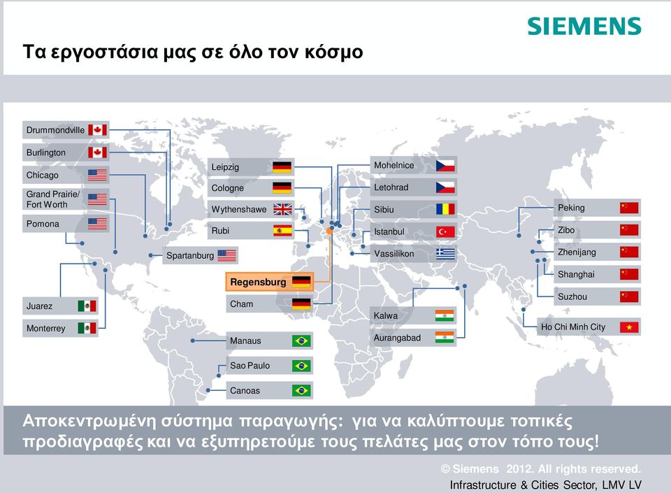 Istanbul Vassilikon Kalwa Aurangabad Peking Zibo Zhenijang Shanghai Suzhou Ho Chi Minh City Sao Paulo Canoas