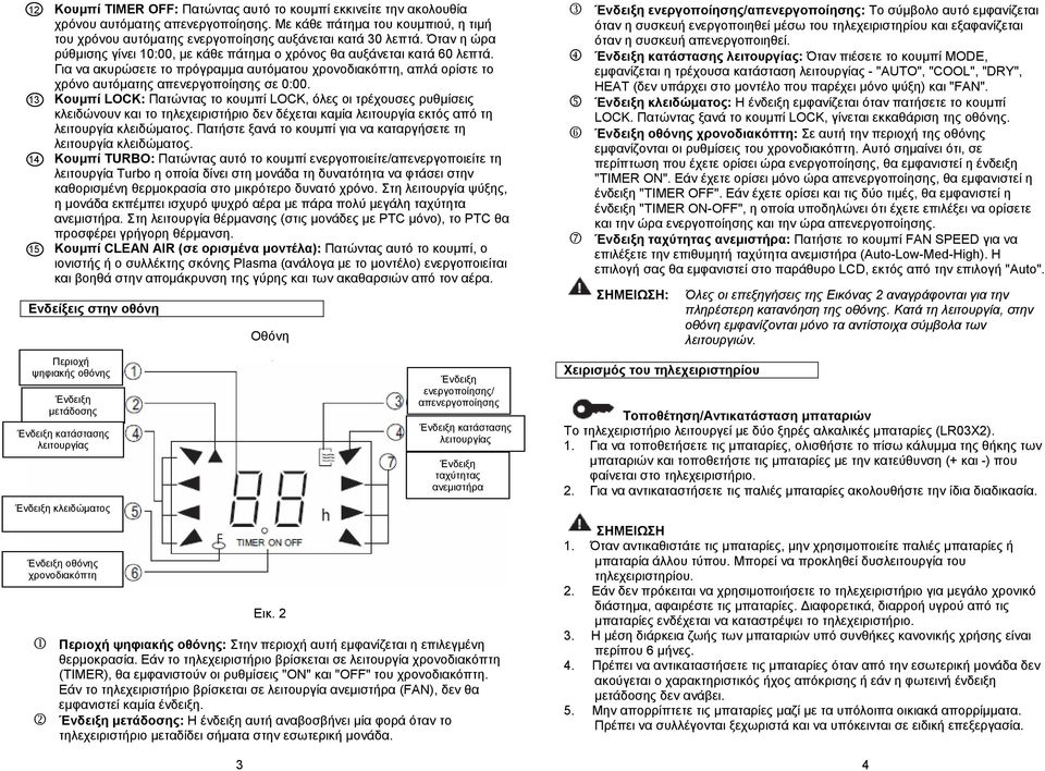 13 Κουμπί LOCK: Πατώντας το κουμπί LOCK, όλες οι τρέχουσες ρυθμίσεις κλειδώνουν και το τηλεχειριστήριο δεν δέχεται καμία λειτουργία εκτός από τη λειτουργία κλειδώματος.