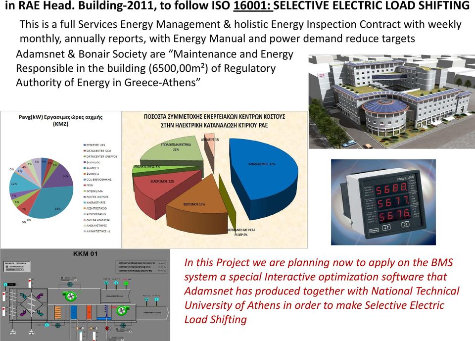 weekly monthly, annually reports, with Energy Manual and power demand reduce targets Adamsnet & Bonair Society are Maintenance and Energy Responsible in the