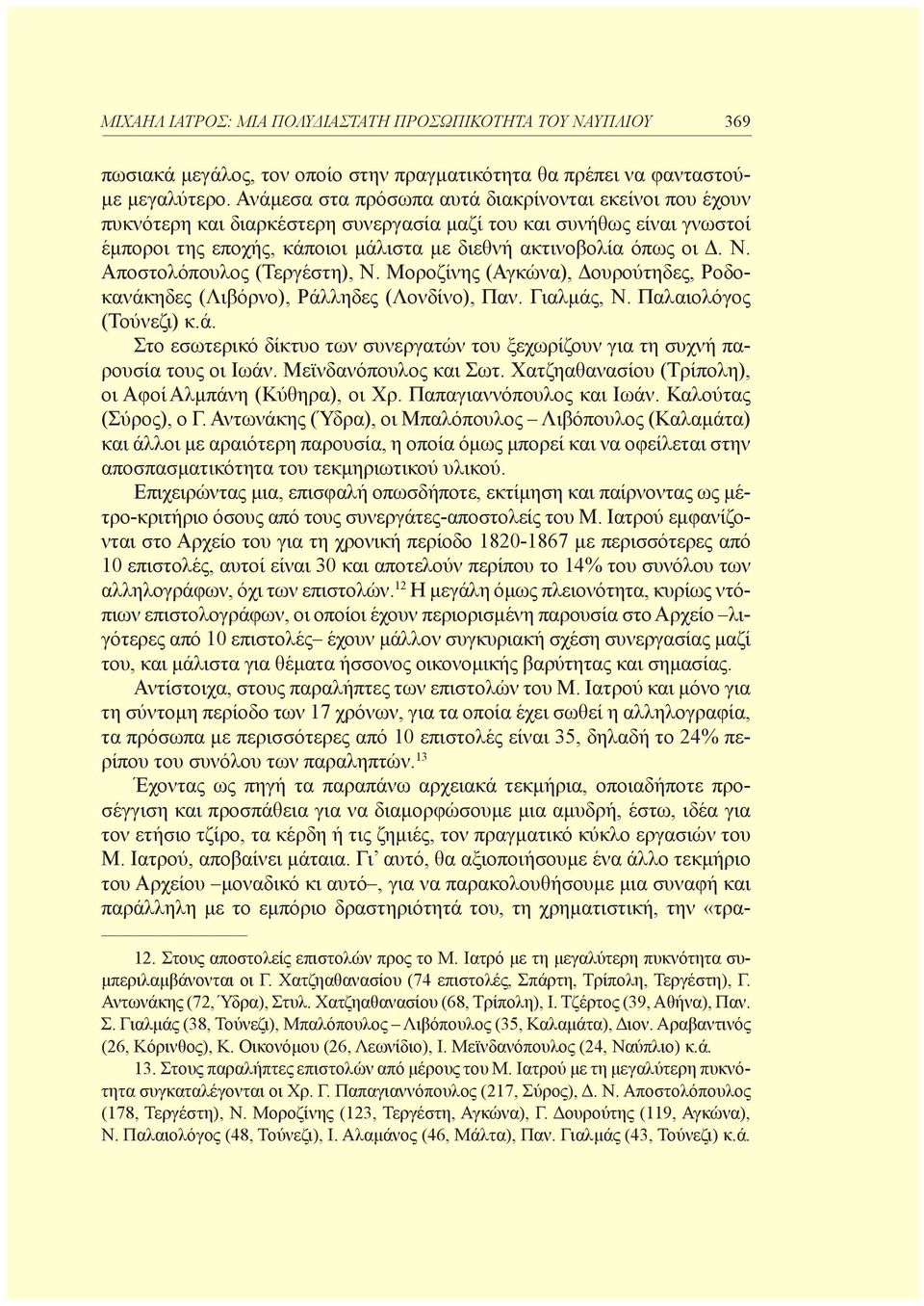 Αποστολόπουλος (Τεργέστη), Ν. Μοροζίνης (Αγκώνα), Δουρούτηδες, Ροδοκανάκηδες (Λιβόρνο), Ράλληδες (Λονδίνο), Παν. Γιαλμάς, Ν. Παλαιολόγος (Τούνεζι) κ.ά. Στο εσωτερικό δίκτυο των συνεργατών του ξεχωρίζουν για τη συχνή παρουσία τους οι Ιωάν.