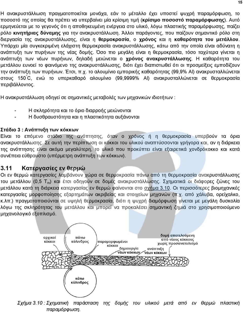 Άλλοι παράγοντες, που παίζουν σημαντικό ρόλο στη διεργασία της ανακρυστάλλωσης, είναι η θερμοκρασία, ο χρόνος και η καθαρότητα του μετάλλου.