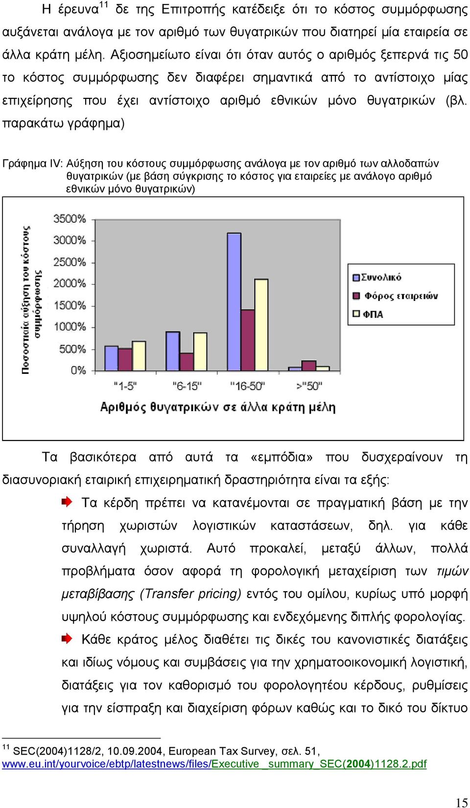 παξαθάησ γξάθεκα) Γξάθεκα IV: Αχμεζε ηνπ θφζηνπο ζπκκφξθσζεο αλάινγα κε ηνλ αξηζκφ ησλ αιινδαπψλ ζπγαηξηθψλ (κε βάζε ζχγθξηζεο ην θφζηνο γηα εηαηξείεο κε αλάινγν αξηζκφ εζληθψλ κφλν ζπγαηξηθψλ) Σα