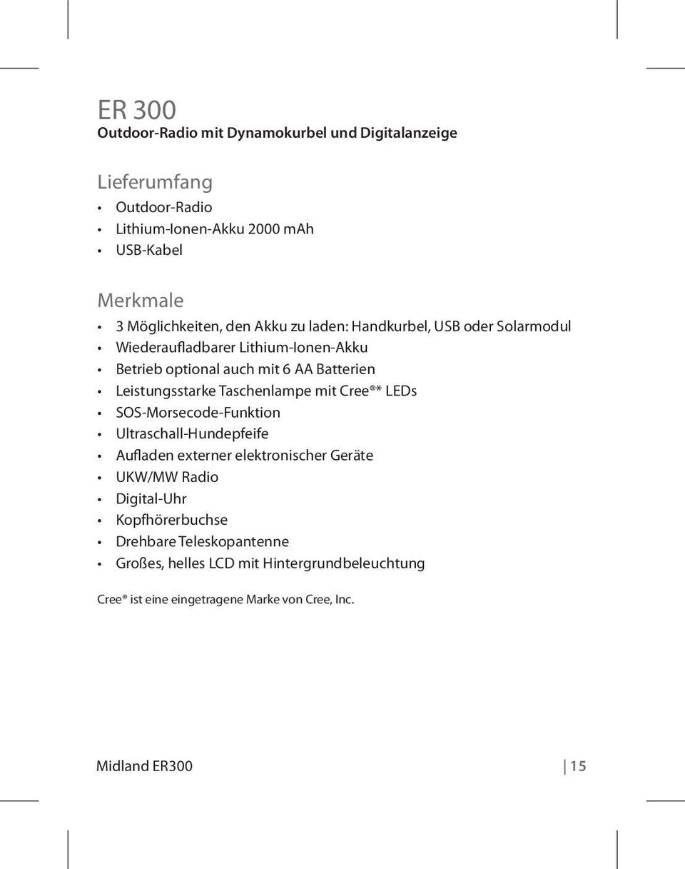 Leistungsstarke Taschenlampe mit Cree * LEDs SOS-Morsecode-Funktion Ultraschall-Hundepfeife Aufladen externer elektronischer Geräte UKW/MW Radio