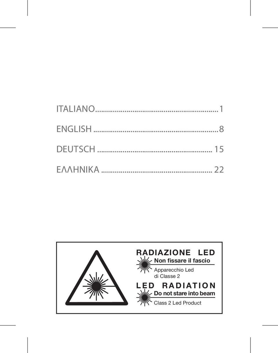 .. 22 RADIAZIONE LED Non fissare il fascio