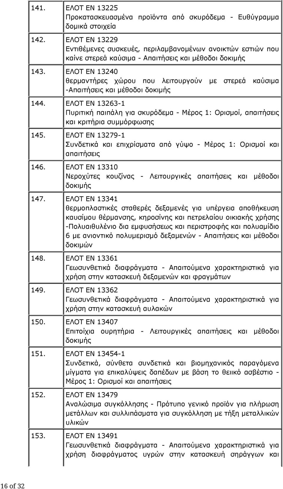 ΕΛΟΤ ΕΝ 13240 θερμαντήρες χώρου που λειτουργούν με στερεά καύσιμα -Απαιτήσεις και μέθοδοι δοκιμής 144.