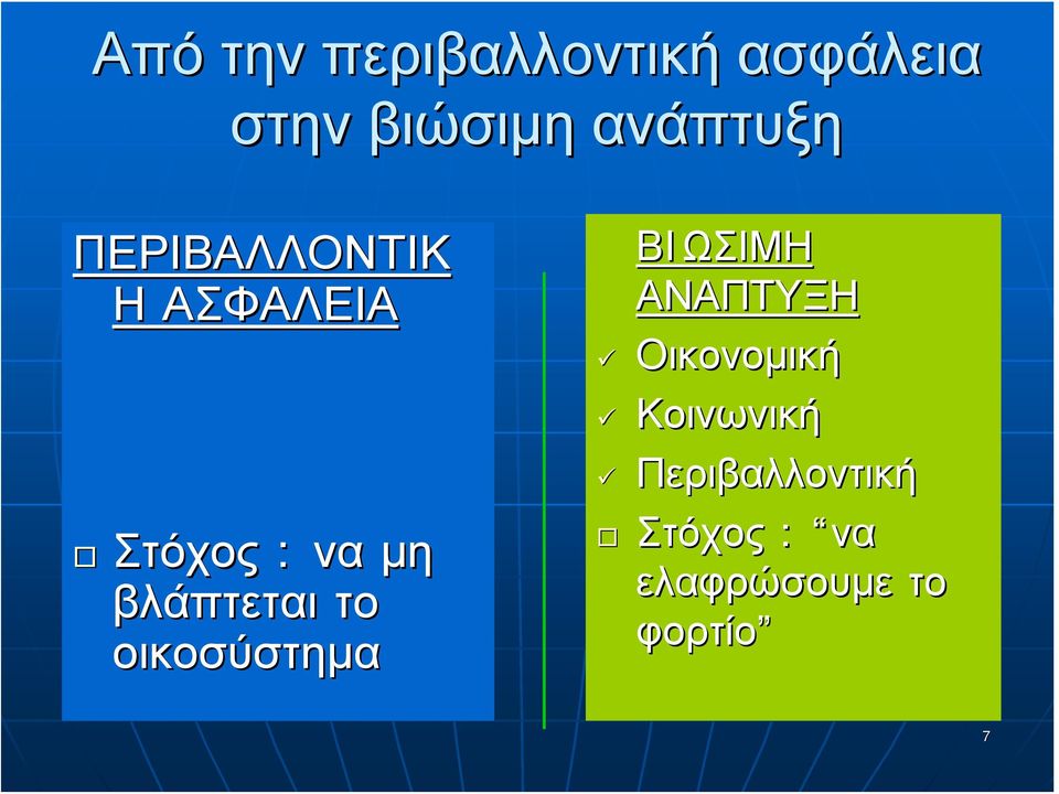 βλάπτεται το οικοσύστημα BIΩΣΙΜΗ ΑΝΑΠΤΥΞΗ