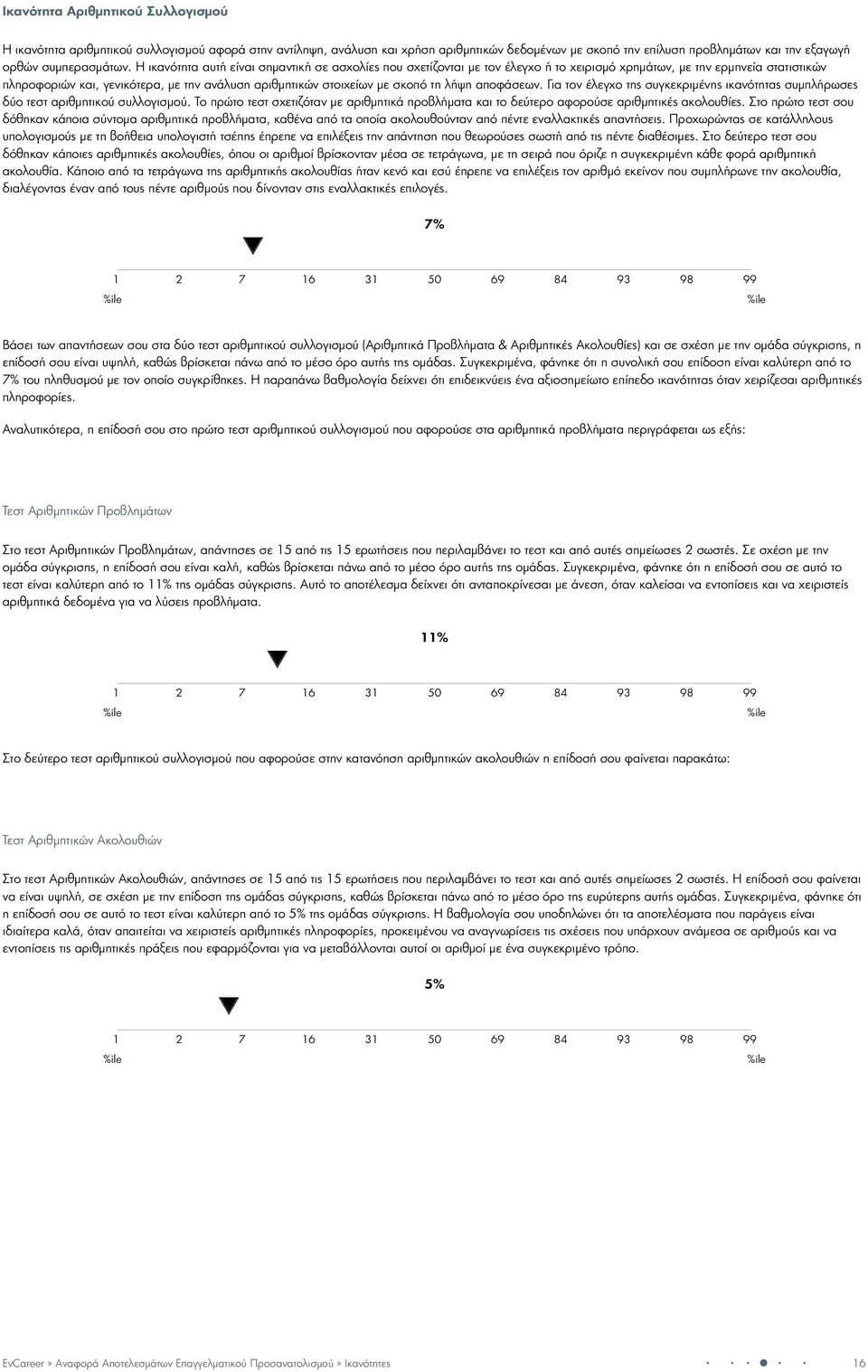 σκοπό τη λήψη αποφάσεων. Για τον έλεγχο της συγκεκριμένης ικανότητας συμπλήρωσες δύο τεστ αριθμητικού συλλογισμού.