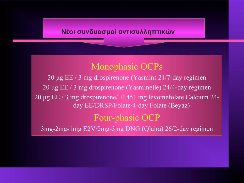 regimen 20 µg EE / 3 mg drospirenone/ 0.