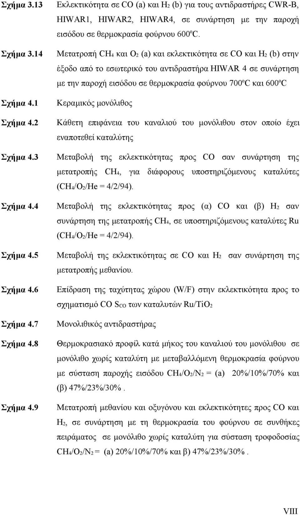 Μετατροπή CH4 και Ο (a) και εκλεκτικότητα σε CO και Η (b) στην έξοδο από το εσωτερικό του αντιδραστήρα HIWAR 4 σε συνάρτηση με την παροχή εισόδου σε θερμοκρασία φούρνου 700 ο C και 600 ο C Κεραμικός